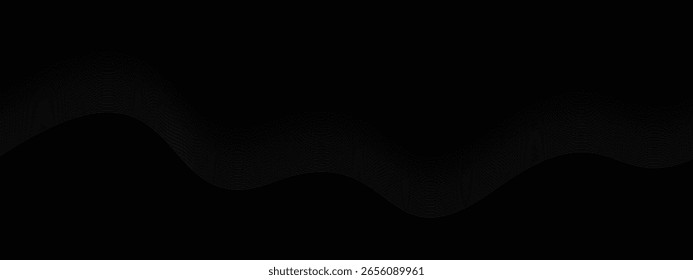 Abstractas líneas onduladas de Diseño gráfico sobre un fondo negro