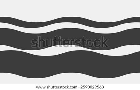 Abstract wavy lines graphic design.  Simple, elegant black and white pattern ideal for websites, presentations, or branding.  Represents flow, rhythm, or continuous movement.