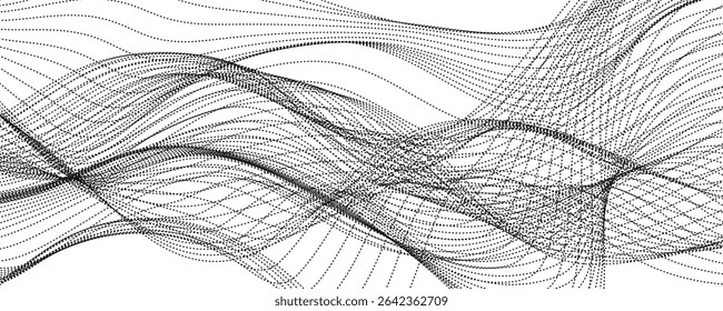 Abstract Wavy Lines in Gray Tones