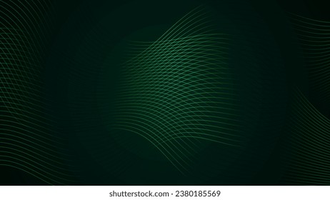 Abstract wavy lines green gradient background for presentations