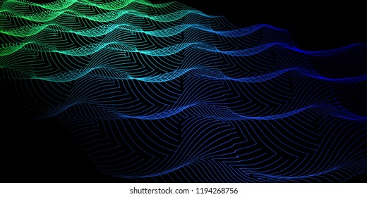 Abstract wavy lines in grid background. Technology background vector. Future background.