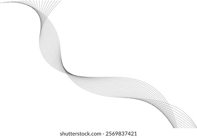 Abstract wavy lines Isolated background design. Wave modern stream transparent background Vector Illustration of the gray pattern of lines.