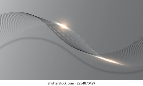 Abstrakte, gewellte Linien und hellgrauer Hintergrund.  Vektorgrafik.
