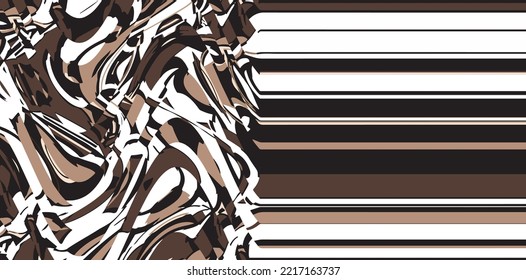 Abstract wavy lines modern marble pattern. geometric striped waves art design. for scarf, marble, fabric, dress, card, banner, template, cover, rug, textile. fashion and home design. zebra skin style.