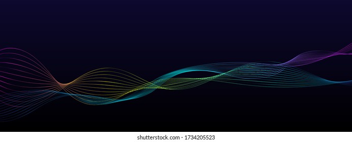 Abstract wavy lines modern vector background. Creative neon colors.