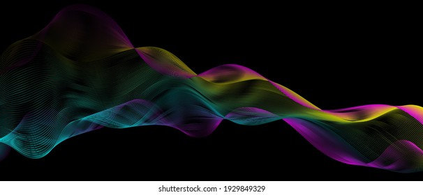 abstract wavy lines modern vector background