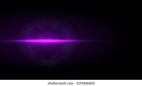 Abstract Wavy Lines Neon Light Flare Illustrated Backgrounds, Purple