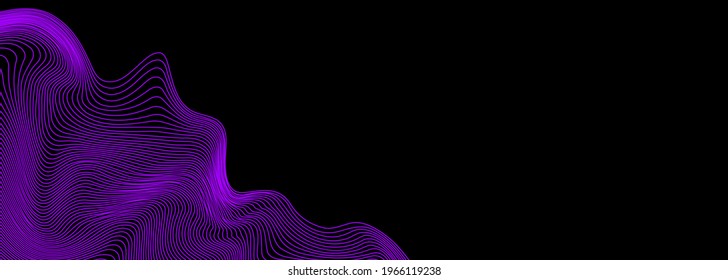 Abstract wavy lines on black background. Modern backdrop  vector eps10