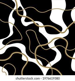 Abstract wavy lines on a black background. EPS10 Illustration.