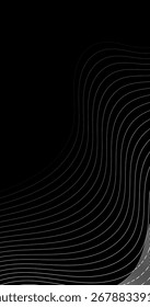 Abstract wavy lines on black Copy Space background Design element