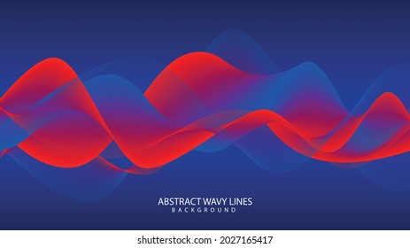 Líneas onduladas abstractas sobre fondo degradado azul