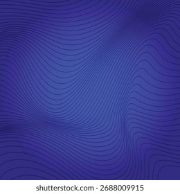 Linhas onduladas abstratas em gradiente azul