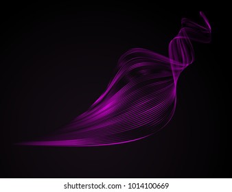 Abstract wavy lines on a dark background Futuristic technology illustration design The pattern of the wave line Abstract modern background for advertising templates web business Design element Vector