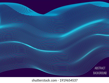 Resumen de líneas onduladas sobre fondo oscuro. Ilustración del vector