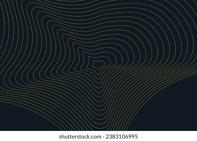 Abstract wavy lines on a dark blue background. Vector illustration.