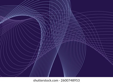 Abstract wavy lines on a dark blue background. Vector illustration.
