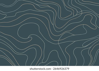 Abstract wavy lines on a dark teal background