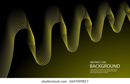 Abstract wavy lines on dark background. Vector illustration for your design