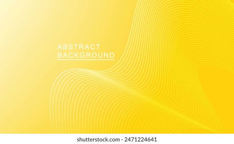 Abstract wavy lines on gradient background. yellow background with wavy lines. technology and banner design template