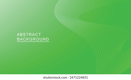 Abstract wavy lines on gradient background. green background with wavy lines. technology and banner design template