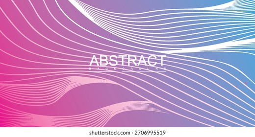 Líneas onduladas Abstractas sobre fondo degradado con Hu rosa y azul