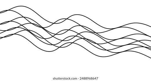 Abstrakte Wellenlinien auf durchsichtigem Hintergrund mit grauem Glattelement Swoosh Speed Wave Moderner Stream Hintergrund. Abstraktes Wellenelement für Design. Entzerrer für digitalen Titel. Stilisierte Linie 