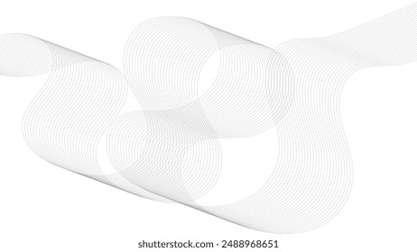 Abstract wavy lines on transparent background with grey smooth element swoosh speed wave modern stream background. Abstract wave element for design. Digital frequency track equalizer. Stylized line 