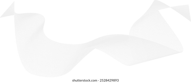 Abstract wavy lines on transparent background