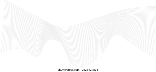 Abstract wavy lines on transparent background