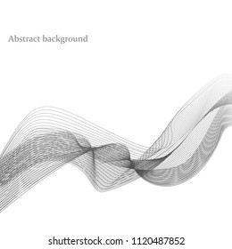 Abstract wavy lines on white background. Vector illustration.