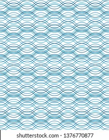 Abstract wavy lines on white, vector seamless geometric pattern, simple wave ornament