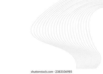 Abstract wavy lines on a white background. Monochrome vector illustration.