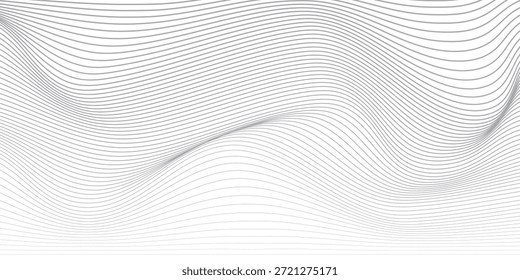 Abstract Wavy Lines on White Background Vector