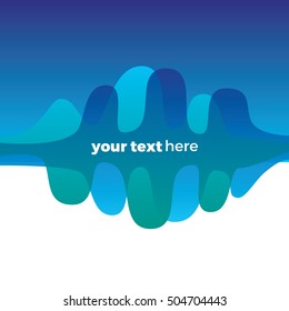 Abstract wavy lines on white background. Mountains, sound wave, water, sea, river. Colorful gradient. Modern flat layered vector illustration stylish design element