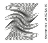 Abstract wavy lines. Optical illusion effect. Black white motion. Vector modern pattern.