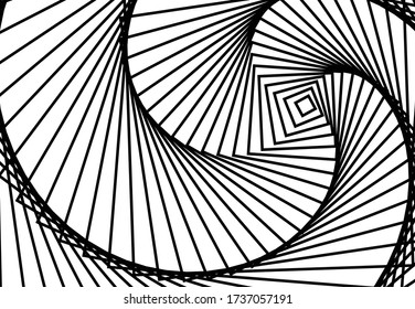 Abstract wavy lines optical illusion. Geometric background design. Vector illustration