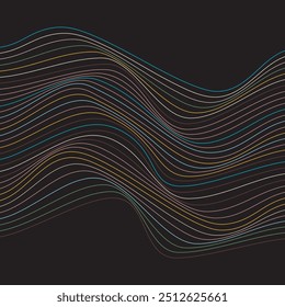 ABSTRACTAS LÍNEAS ONDULADAS BLANCAS PASTEL PATRÓN DE COLOR PLANO FONDO OSCURO. BUENO PARA CARTEL, FONDO DE PANTALLA, CUBIERTA, MARCO, VOLANTE, REDES SOCIALES, TARJETA DE FELICITACIÓN