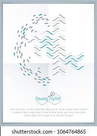 Abstract wavy lines pattern, art graphic illustration can be used as presentation flyer or brochure head page.