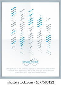 Abstract wavy lines pattern, art graphic illustration can be used as presentation flyer or brochure head page.