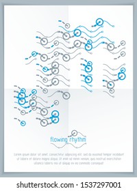 Abstract wavy lines pattern, art graphic illustration can be used as presentation flyer or brochure head page.