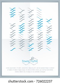 Abstract wavy lines pattern, art graphic illustration can be used as presentation flyer or brochure head page.