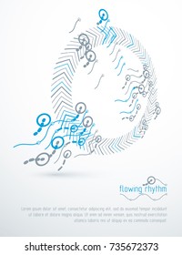 Abstract wavy lines pattern, art graphic illustration can be used as presentation flyer or brochure head page.