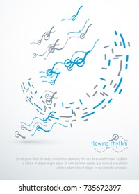Abstract wavy lines pattern, art graphic illustration can be used as presentation flyer or brochure head page.
