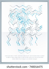 Abstract wavy lines pattern, art graphic illustration can be used as presentation flyer or brochure head page.