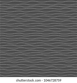 Abstract wavy lines pattern, grid, seamless vector background.