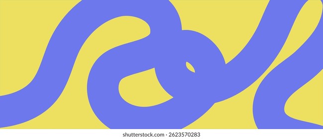 Abstract wavy lines pattern. Horizontal background with dynamic curvy stripe, hand drawing wave line in blue and yellow colors. Editable stroke. Vector illustration for music festival, poster, banner
