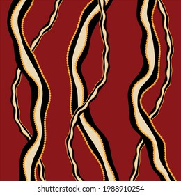 Abstract wavy lines pattern on a red background. EPS10 Illustration.