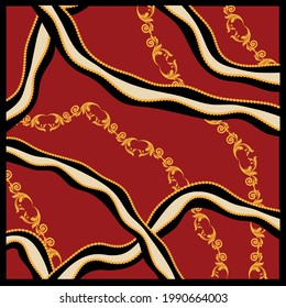 Abstract wavy lines pattern on a red background. EPS10 Illustration.