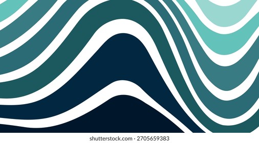 Padrão abstrato de linhas onduladas em tons de azul e azul-petróleo