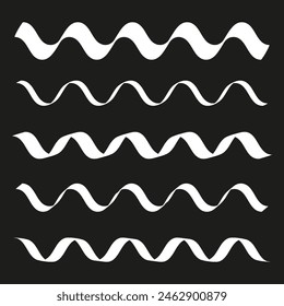 Abstract wavy lines pattern. Vector monochrome waves design. Seamless rhythmic curves. Black and white contrast.